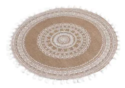 Rundes Tischset aus Jute, mit Quasten, Boho Platzset, Ø 38 cm