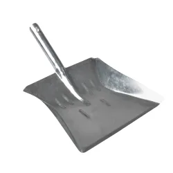 Verzinkte Kehrschaufel aus Metall, Kehrblech silber, 38 x 5 x 21 cm