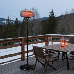 Quarz-Aussen-Heizstrahler QW-2000 mit Standfuss, höhenverstellbar, IPX4