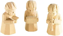 Schnitzfiguren-Trio aus Holz 