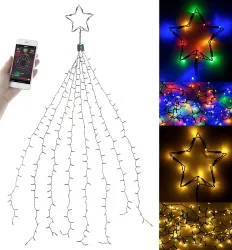Christbaum-Überwurf-Lichterkette, 320 RGBW-LEDs, Bluetooth & App, IP44
