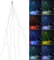 Christbaum-Überwurf-Lichterkette, 240 bunte LEDs, 6 Girlanden, je 4m