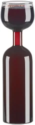 2in1-Weinflasche und XXL-Glas aus Echtglas, 750 ml