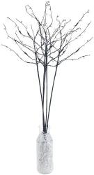 5 Deko-Zweige, je 36 Kunststoff-Knospen & 6 LEDs, batteriebetr., Timer