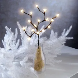 LED-Lichterzweig mit 16 leuchtenden Sternen, 44 cm, batteriebetrieben