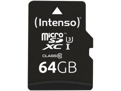 INTENSO Micro SDXC Card PRO 64GB 3433490 with adapter, UHS-I