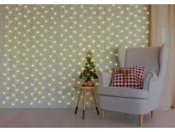 2er-Set WLAN-LED-Lichtervorhang, 300 LEDs, CCT, App, dimmbar, IP44, 3 x 3 m