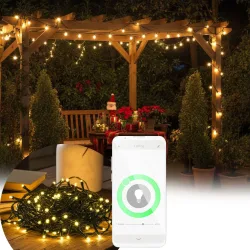 2er-Set Wifi LED Lichterkette mit 160 LEDs, warmweiss, für innen und aussen