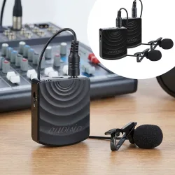 2er-Set Funkmikrofon mit Empfänger für 3,5-mm-Klinkenanschluss, 2,4 GHz, 25 m