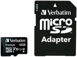 Verbatim Speicherkarte MicroSDHC/SDXC Premium, Speicherkapazität 16 GB