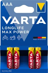 B2X - AAA Longlife Max Power LR3 Alkaline 4er-Pack, Rot, AAA(LR03)