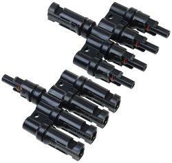 2er-Set T-Stecker-Adapter für Solarkabel, MC4-kompatibel, IP67