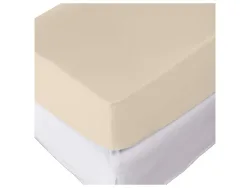 Living Home - Topper Elastic Jersey Fixleintuch Topper, 200 x 200 cm, Sand