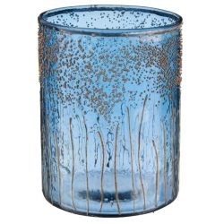 Gasper Windlicht Glas, Royalblau  | Schubiger Möbel