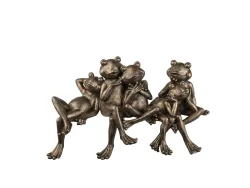Decofinder Figur Frosch-Gruppe, Antik Kupfer, H:32 cm Braun | Schubiger Möbel