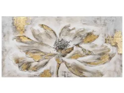 image LAND Bild Blume mit Goldenen Blättern Gelb | Schubiger Möbel
