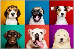 image LAND Bild mit Rahmen Lustige Hunde  | Schubiger Möbel