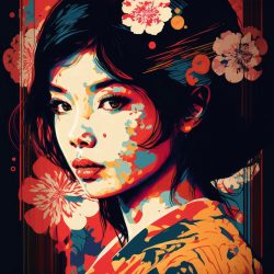 image LAND Bild mit Rahmen Asia Flower  | Schubiger Möbel