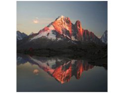 image LAND Digitaldruck auf Glas Bergpanorama mit See in Abendstimmung  | Schubiger Möbel