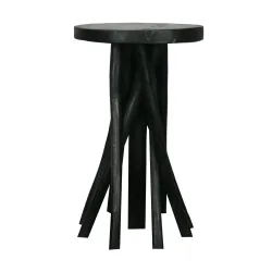 Decofinder Beistelltisch Teakholz, Schwarz H: 48 cm  | Schubiger Möbel