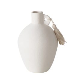 Boltze Vase Bruny, Steingut, Weiss  | Schubiger Möbel