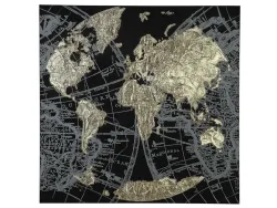 Gilde Bild Golden Earth, Weltkarte, Gold H: 90 cm  | Schubiger Möbel