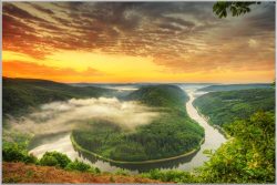 image LAND Bild mit Rahmen Flusswindung  | Schubiger Möbel