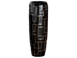 Gilde Gefäss Tetris Schwarz-Gold H: 98 cm Gelb | Schubiger Möbel