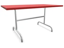 Schaffner Gartentisch Säntis Rot Metall/Stahl 140 cm Klappbar - Gartentisch - Wetterfeste Gartenmöbel & Accessoires