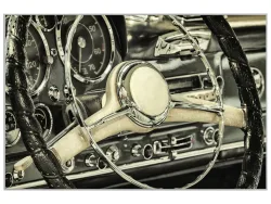 image LAND Bild mit Rahmen Oldtimer Lenkrad  | Schubiger Möbel