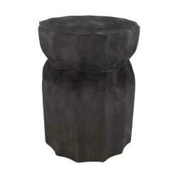 Decofinder Beistelltisch Paulownia Holz Schwarz H: 38 cm  | Schubiger Möbel