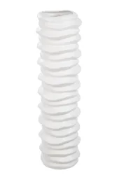 Gilde Vase Rillo Keramik Weiss H: 46 cm  | Schubiger Möbel