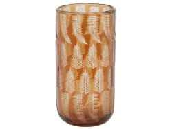 Edg Vase Amber mit Palmblatt H: 26 cm  | Schubiger Möbel