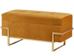 Edg Sitzbank Velvet Ambra Gold H: 45 cm Gelb | Schubiger Möbel