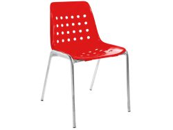 Schaffner Schalen-Stuhl Bermuda Feuerverzinkt Rot | Schubiger Möbel