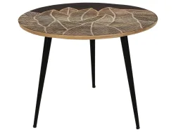 Decofinder Beistelltisch Schwarz Natur D: 50 cm  | Schubiger Möbel