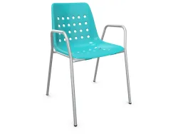 Schaffner Schalen-Stuhl Bermuda mit Armlehne Feuerverzinkt Blau | Schubiger Möbel