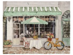 image LAND Bild Strassencafe in Grün  | Schubiger Möbel