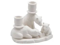 Edg Kerzenständer Eisbärenfamilie Weiss H: 12 cm  | Schubiger Möbel
