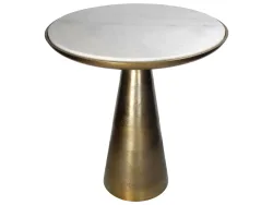 Kersten Beistelltisch Aluminium Marmor H: 50 cm  | Schubiger Möbel