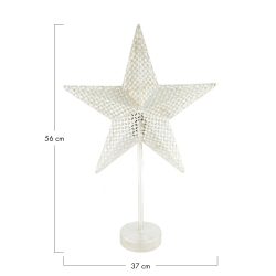 Decofinder Tischleuchte Stern Aus Metall, Silber H: 56 cm  | Schubiger Möbel