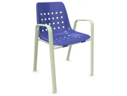 Schaffner Schalen-Stuhl Bermuda mit Armlehne Rundoval Blau | Schubiger Möbel