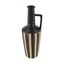 Decofinder Vase Flasche Keramik, Schwarz  | Schubiger Möbel