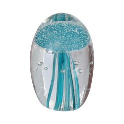 Gilde Briefbeschwerer Qualle Glas Blau H: 8 cm  | Schubiger Möbel
