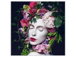 image LAND Digitaldruck auf Acrylglas Hübsche Frau mit Blumen  | Schubiger Möbel