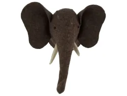 Decofinder Elefantenkopf Wolle B: 20 cm  | Schubiger Möbel