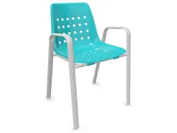 Schaffner Schalen-Stuhl Bermuda mit Armlehne Rundoval Blau | Schubiger Möbel