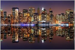 image LAND Bild mit Rahmen New York Skyline mit Spiegelung  | Schubiger Möbel