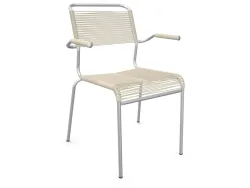 Schaffner Spaghetti-Stuhl Säntis mit Armlehnen Feuerverzinkt Beige | Schubiger Möbel