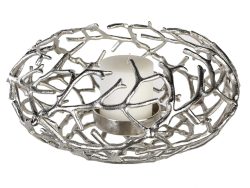 Gilde Adventskranz Twigs Antik Silber  H: 20 cm Grau | Schubiger Möbel